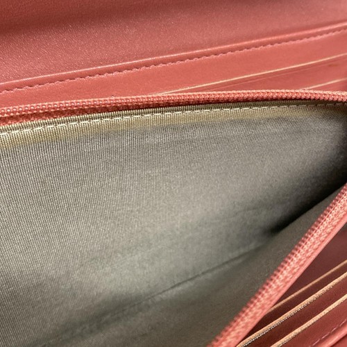 Auth CHANEL Matelasse - Orange Pink Patent Leather Long Wallet - Picture 4 of 9