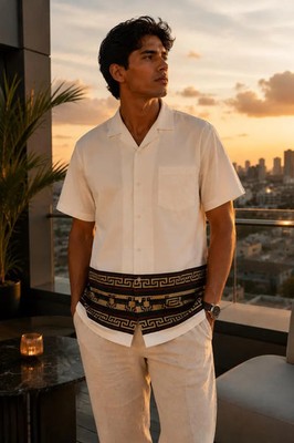 Mens Tribal Hawaiian Shirt Aloha Beach