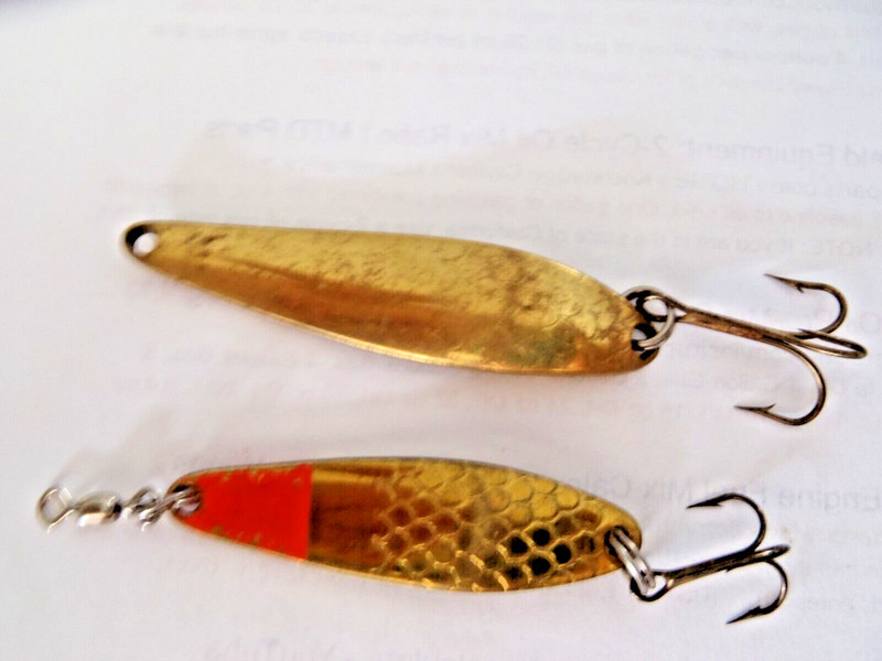 Lot of 2 "GOLD" Hot Color Jigging Spoons-Great Buy