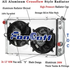 3 Row Radiator Shroud Fan AT For 1982-02 CHEVROLET S10 S-10 Blazer V8 Conversion