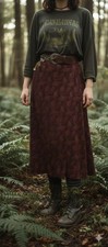 Vtg Michele Womens Forest Fairy Grunge Maxi Wrap Skirt 6P Whimsigoth Boho 90s