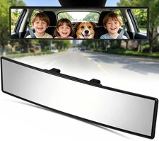 Car Rearview Mirror HD Glass 12 Inch Anti Glare Clip On Panoramic Wide Angle Car