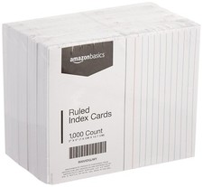 Ruled Lined Index Cards 3x5 White 1000 Count 10 Pack Study Notes Recipe