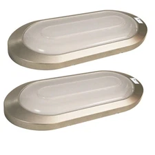 Facon 2-Pack RV Ceiling Light Fixture with Switch, Brushed Nickel, 12V RV Int...