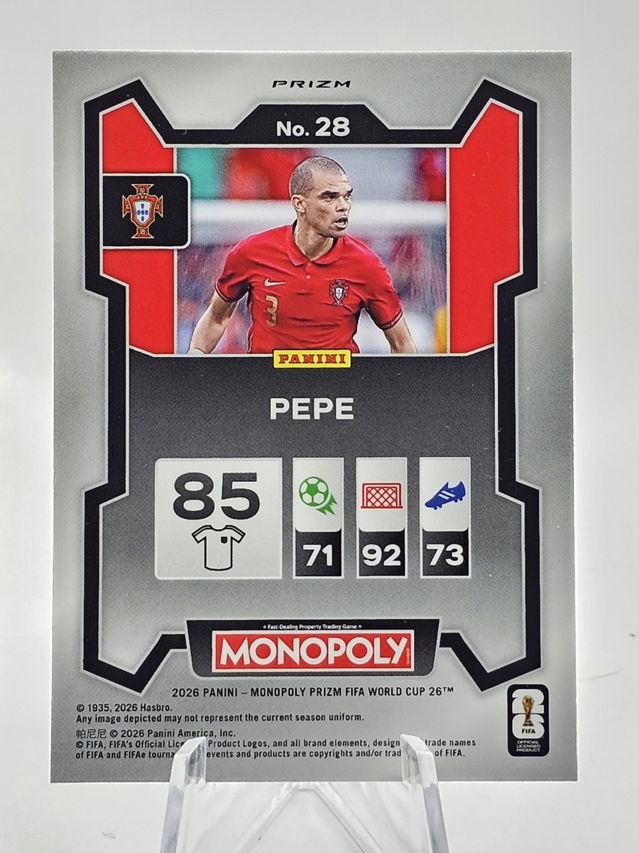 2026 Panini Prizm Monopoly FIFA World Cup Pepe #28 Blue Wave Prizm