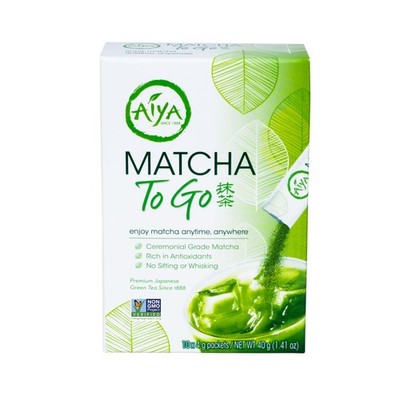Aiya Matcha To Go Single Serve Packs - Ceremonial Grade Pure Matcha Green Tea...