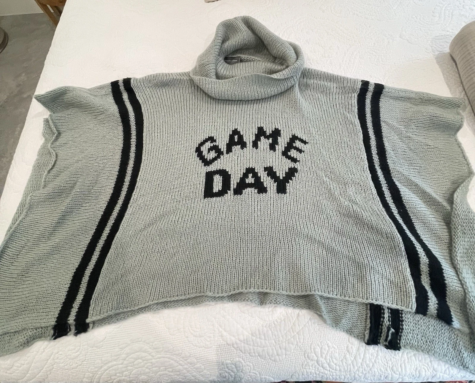 Wooden Ships Mohair wool knit ‘Game Day' Poncho Size M/L