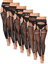 Bencailor 6 Pairs Fishnet Stockings for Women Footless Tights One Size, Black