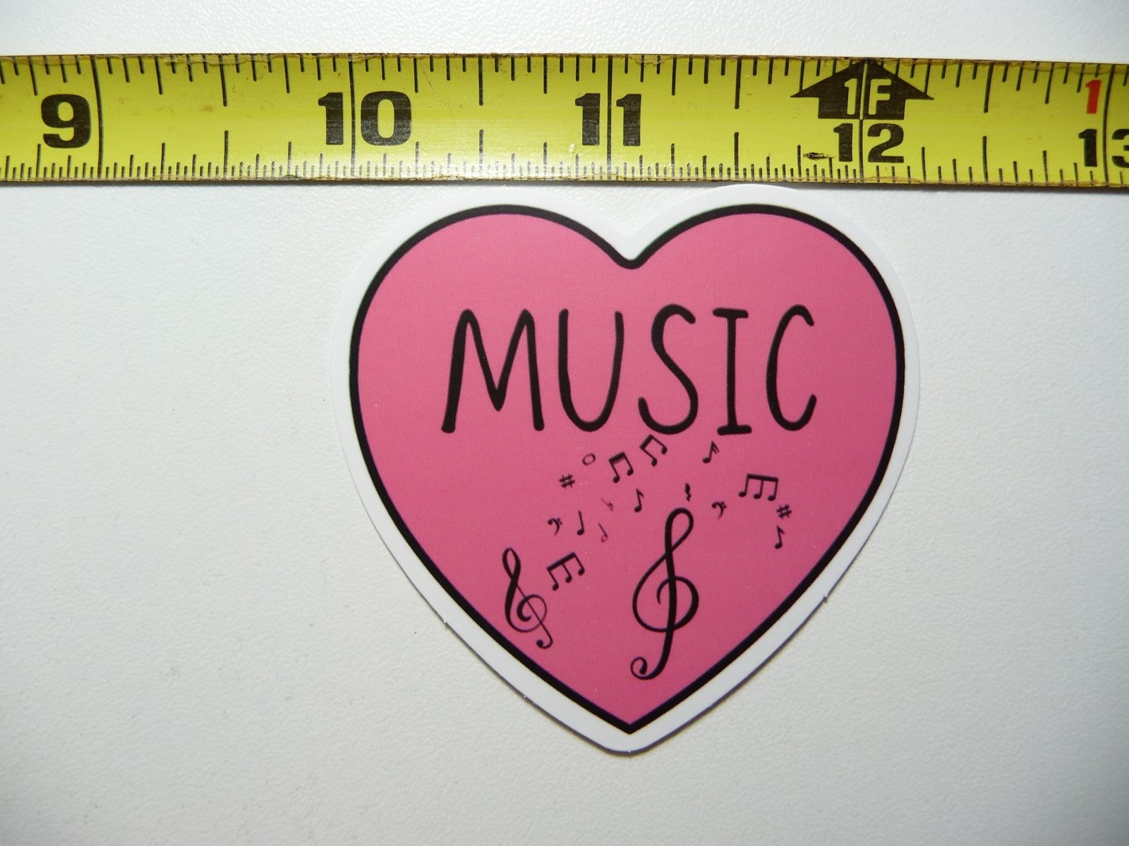 Heart Love Music Notes Decal Sticker for Musician Fans and Bands