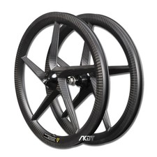 Set ruote carbonio 20 pollici 451 5 razze freno a disco 38 mm profondità 23 mm ruote clincher 