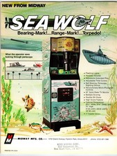 Midway Sea Wolf Arcade Game Flyer Original Sales Ad 1970s Submarine Retro Subs image