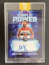 Marcus Smart 2025-26 Topps Three 3 Triple Power Blue Auto /15 #TP-MS