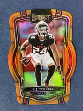 2022 Panini Select Orange Die-Cut #296 A.J. Terrell Atlanta Falcons /199