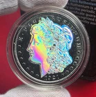 1921 American Morgan 90% Silver Dollar Coin Black Ruthenium Hologram Box & COA