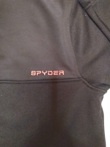 Spyder Men's Racer 1/4 Zip Pullover Hoodie, Black Size Large L ~Must See~ - Picture 9 of 9