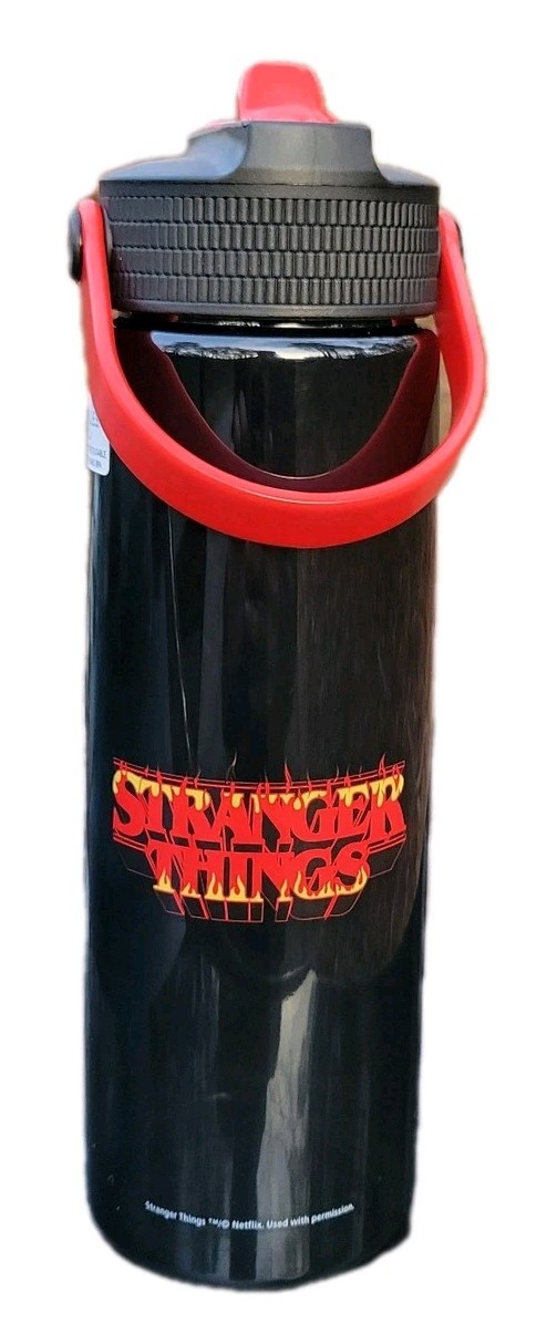 Red Cap Handle Reusable Sports Bottle 30 Oz