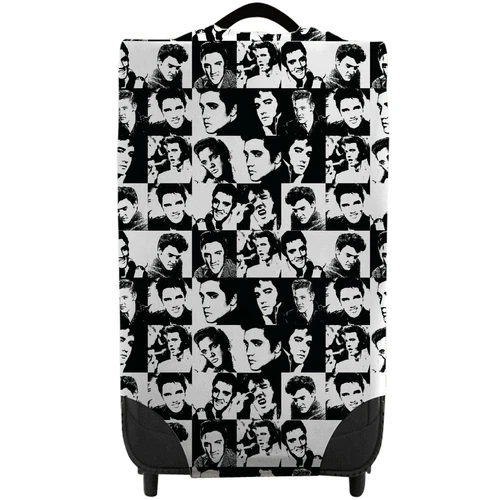 Elvis Black & White Checked Caseskinz SUITCASE Cover SUITCASE NOT INCLUDED