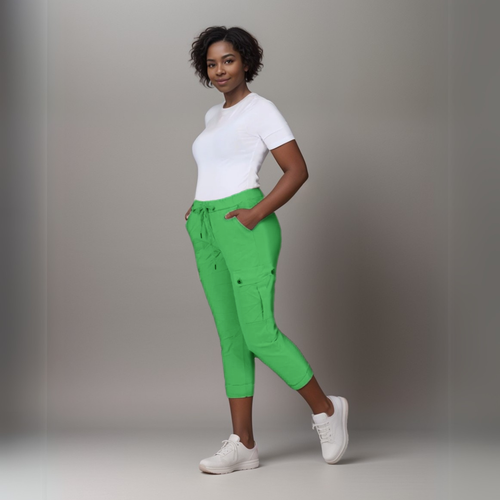 WOMENS CARGO PANTS LADIES TROUSERS SUPER STRETCHY BUTTON POCKET JEANS PLUS SIZE - Picture 6 of 53
