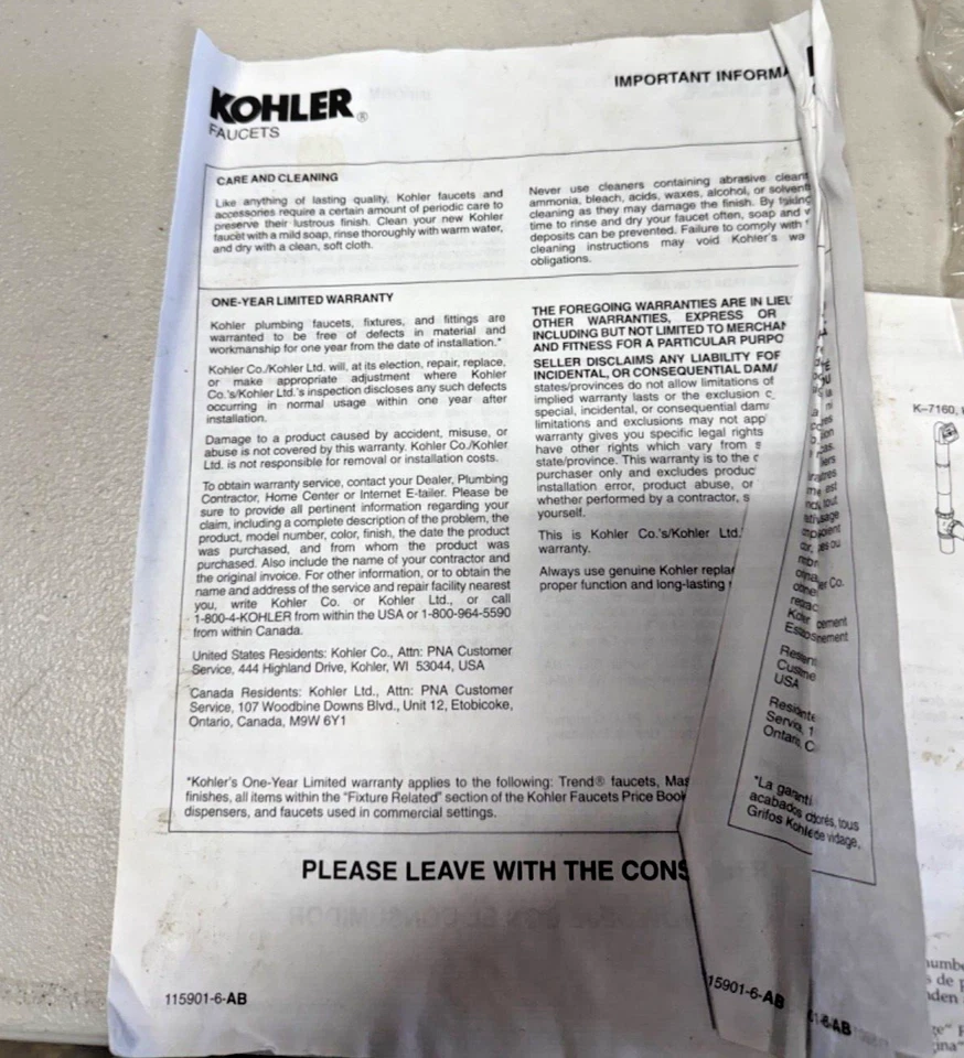 KOHLER Tub Drain 7160-TF-SN Vibrant Polished Nickel Finish Open Box-As Is - Image 4 of 4