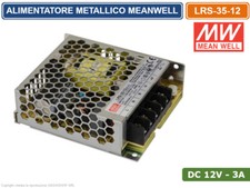 ALIMENTATORE SWITCHING IN METALLO MEANWELL LRS-35-12 DC12V 3A 36W SINGOLA USCITA
