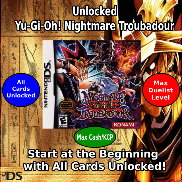 Unlocked Yugioh! Nightmare Troubadour All Cards Nintendo DS 3DS