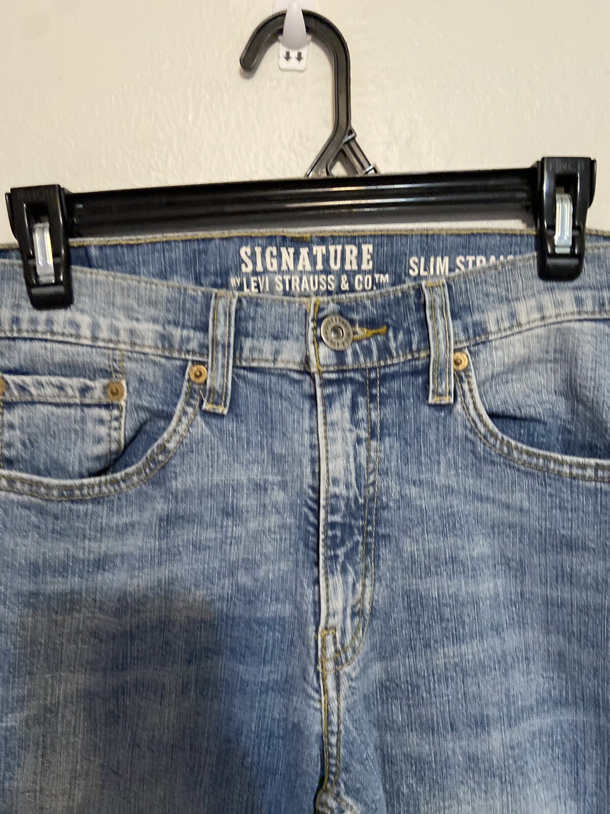 Signature By Levi Strauss & Co. Womens Modern Straight Jeans Blue14 Short 33x30 image 3