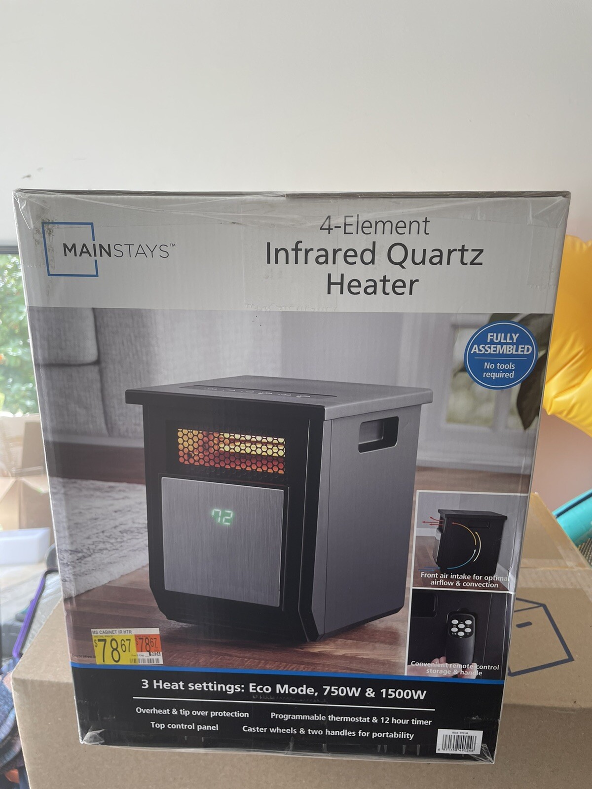 Mainstays HT1168 1500W Freestanding 4-Element Infrared Cabinet Space Heater  for sale online | eBay
