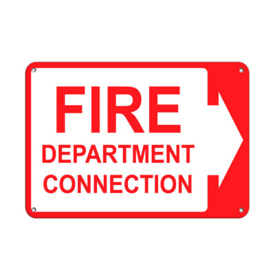 Horizontal Metal Sign Multiple Sizes Fire Department Connection A Hazard