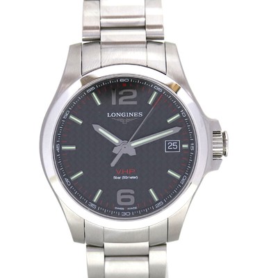Longines L3.716.4.56.6 Conquest V.H.P Quartz Black Dial Date Display  Waterproof | eBay