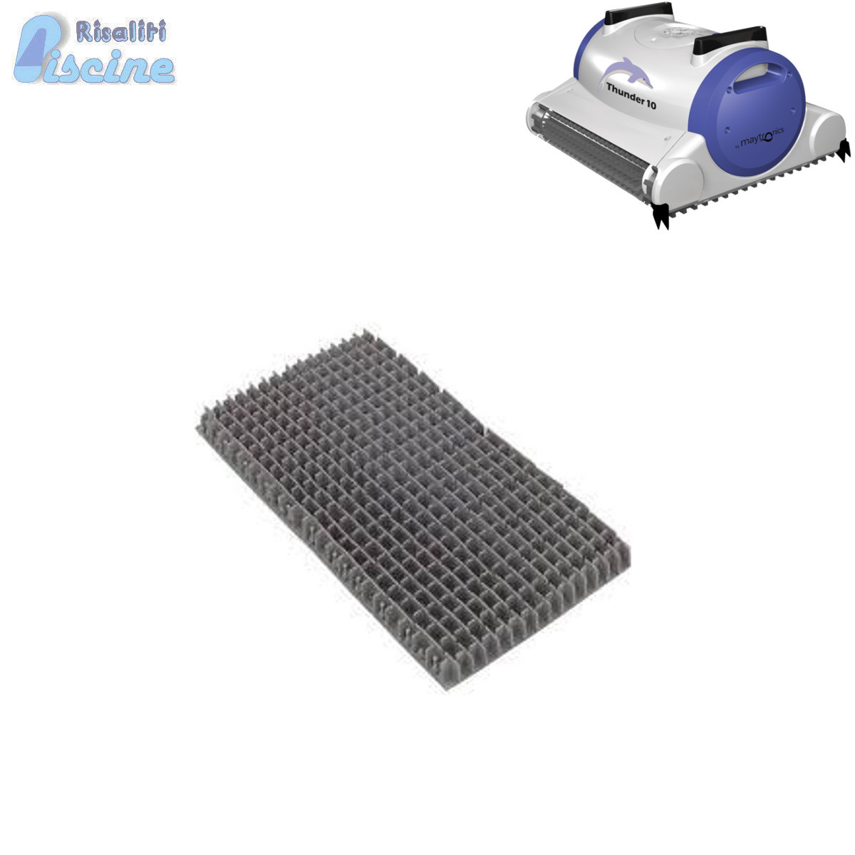 SPAZZOLA LUNGA MONOSPALLA DI RICAMBIO PER ROBOT DOLPHIN MAYTRONICS THUNDER 10