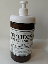Home & Body Co Peptides Hyaluronic Acid Body Butter Coconut Vanilla 32 oz (j)