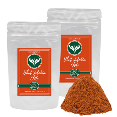 Bhut Jolokia Pulver | Geisterchili Schoten gemahlen | Naga Jolokia natural 200g