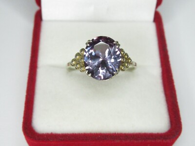 Vintage USSR sterling silver ring 875 star, alexandrite, 3,0 gr, ring size 10,25