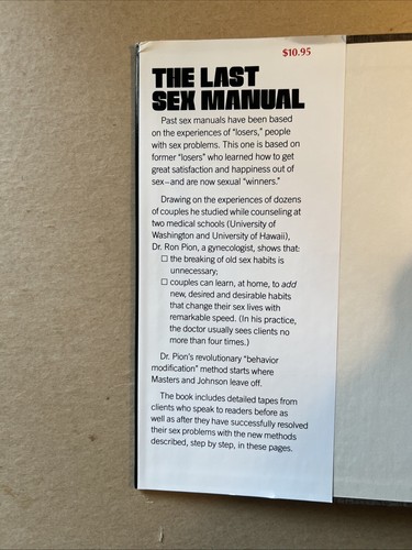 “The Last Sex Manual” Ron Pion Hardcover w/ Dustjacket 1977 EXCELLENT - Imagen 10 de 24
