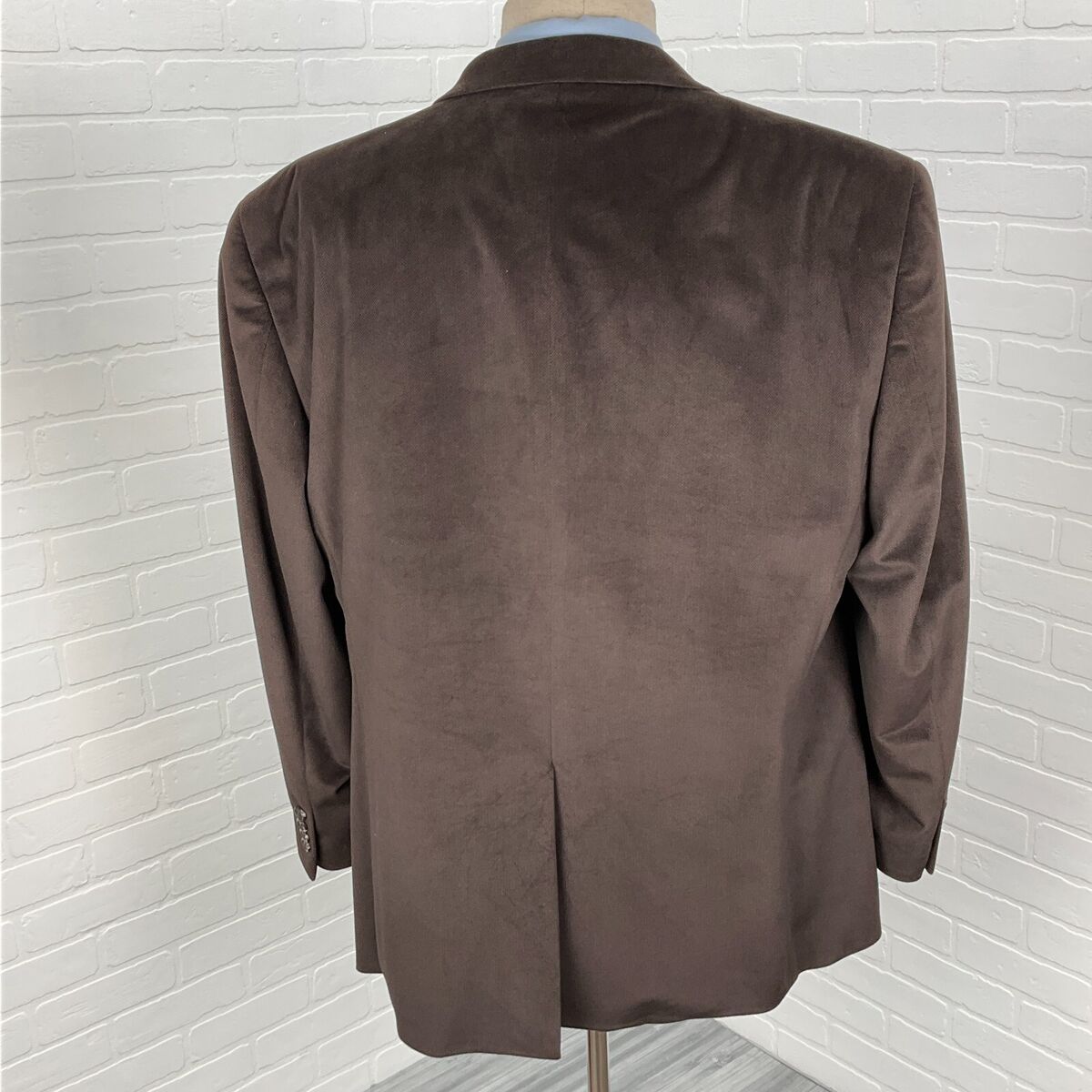 Ralph Lauren Chaps Blazer Men 46R Brown Velvet Herringbone Ralph Lauren Chaps Blazer Men 46R Brown Velvet Herringbone