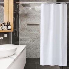 36x72" Small Stall Shower Curtain Liner White Fabric with 6 Grommet Holes