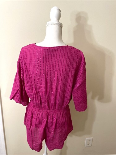 NWT VICTORIA SECRET FUCHSIA PINK SEXY SHIMMER METALLIC ROMPER One Piece NEW - Picture 4 of 5