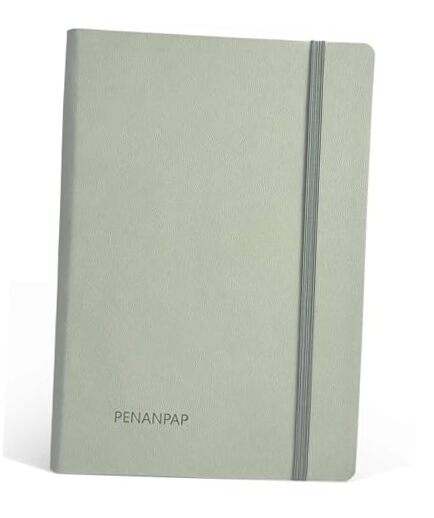 Lined A5 Notebook 5.7x8 Inches 224 Pages Light Grey