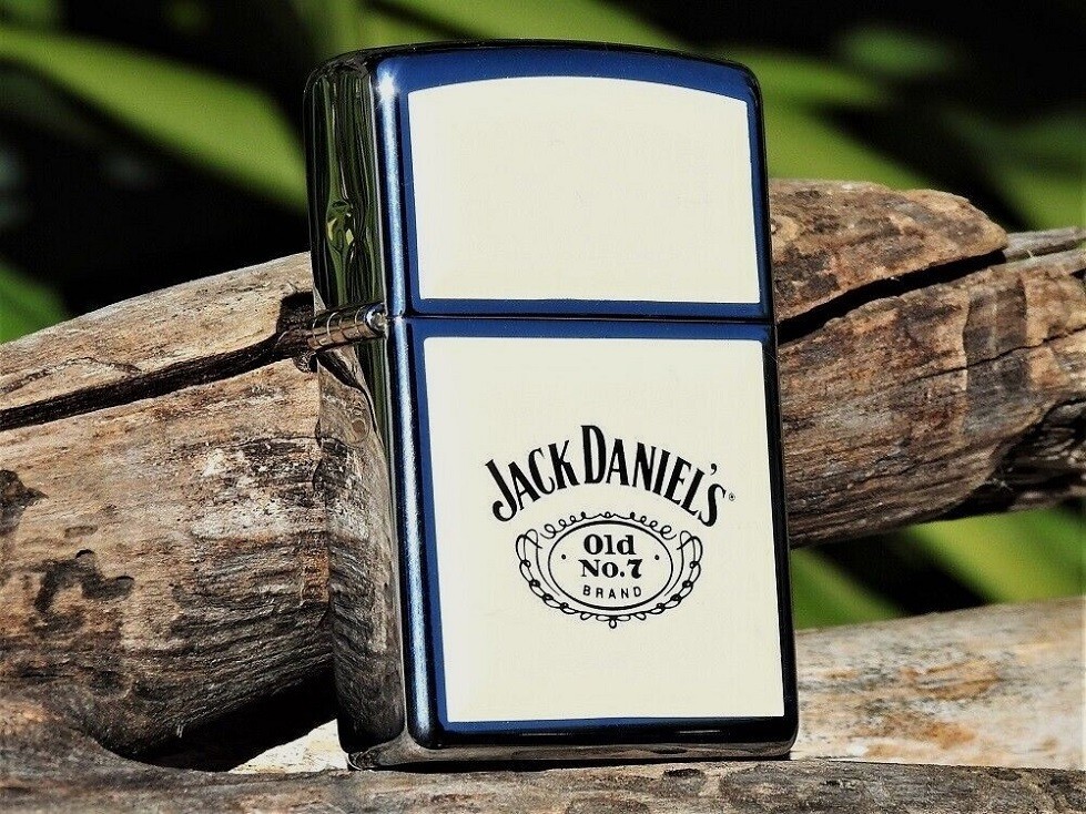 Zippo Lighter - Jack Daniels Old No. 7 Ultralite Chip Emblem Zippo Lighter - Jack Daniels Old No. 7 Ultralite Chip Emblem