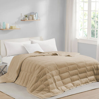 UNIKOME TENCEL Lyocell Lightweight Summer Cooling 75% Down Bed Blanket Khaki