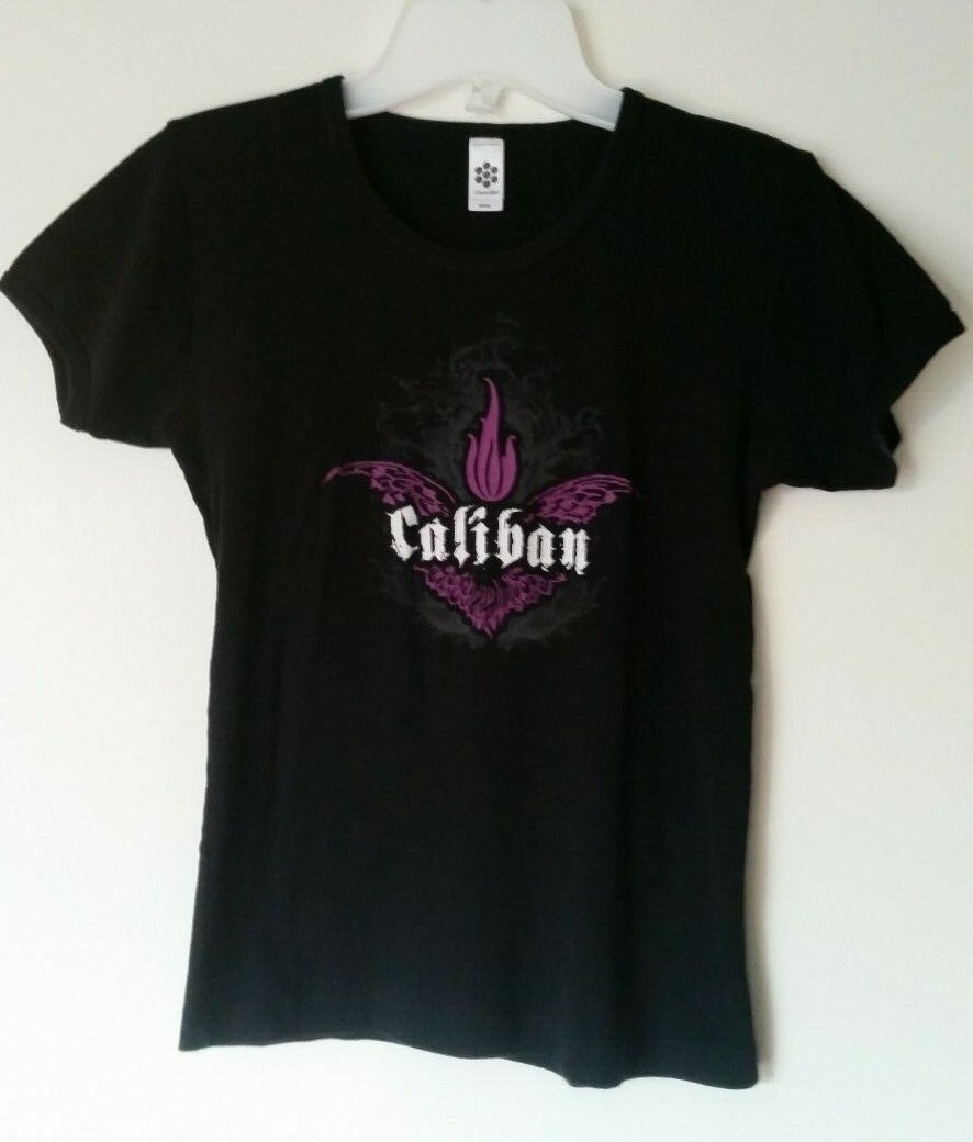 Caliban 100% Cotton Basic Solid Black Short Sleev… - image 1