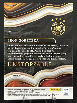 LEON GORETZKA 2022-23 Panini Select FIFA Unstoppable SILVER PRIZM