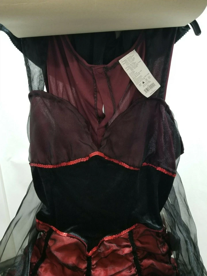 TOTALLY GHOUL MUJER CARMESÍ VAMPIRO VESTIDO SEXY CAPA DISFRAZ ROJO NEGRO PEQUEÑO Foto 3 de 4