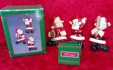 Christmas Around the World Sporting Santa Ornaments Football, Baseball, Golf 