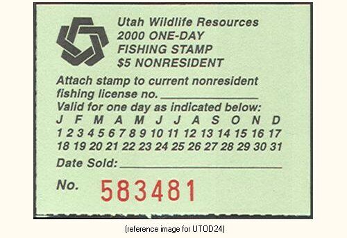D2K Utah One Day Stamp 2000 $5.00 - Picture 1 of 1