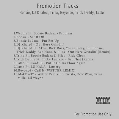 Rap & Hip-Hop.. White CD. Boosie, DJ Khaled, Trina, Beyoncé, Trick Daddy, Latto