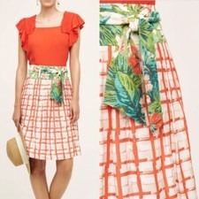 NWT Anthropologie Maeve Country Fair Skirt Pleated Sz 6