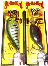 Strike King KVD 2.5 Square Bill & 1.5 Flat Side Crankbaits (Lot of 2)