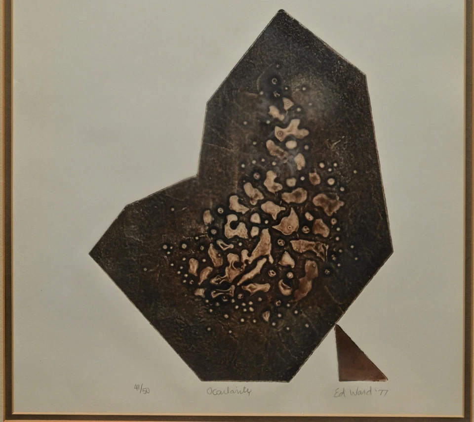 Litografía Composición Moderna MCM Original Vintage Firmado Ocularidad EDWARD WARD Foto 3 de 4