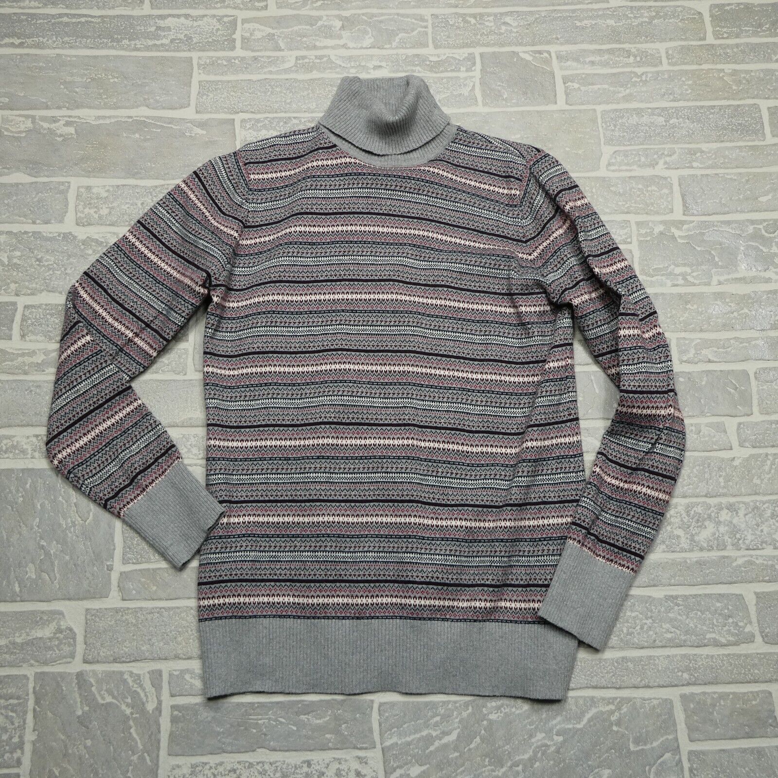 LL Bean Sweater Womens L Gray Cotton Cashmere Tur… - image 1